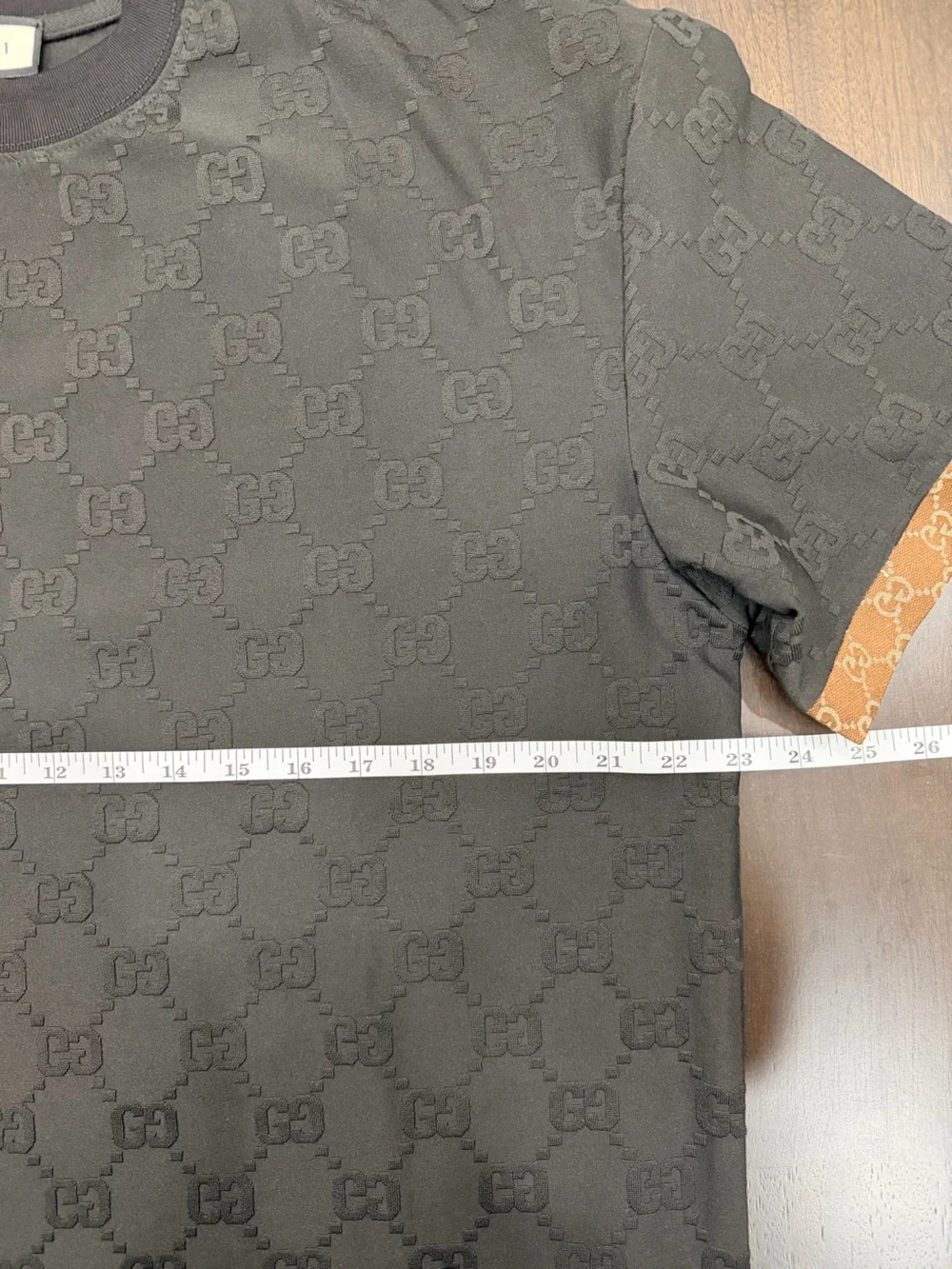 Gucci Black Tee and Shorts with Brown Logo-Trim